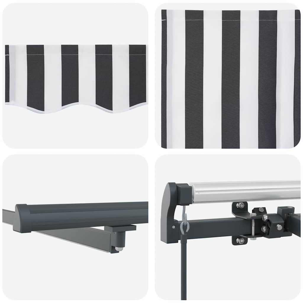 vidaXL Τέντα Πτυσσόμενη Χειροκίνητη με LED Ανθρακί / Λευκή 500x300 εκ.