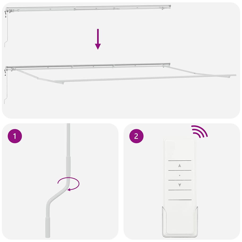 vidaXL Τέντα Πτυσσόμενη Αυτόματη Ανθρακί / Λευκή 600x300 εκ.