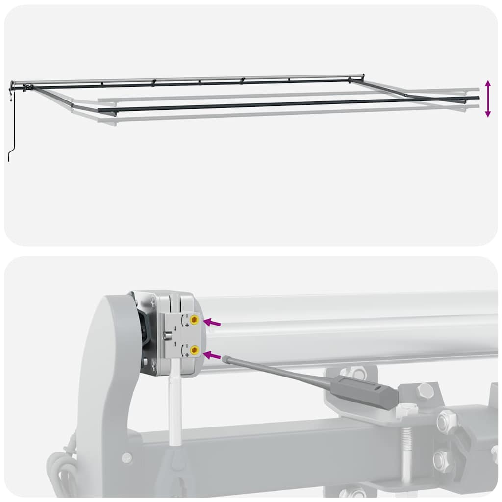 vidaXL Αυτόματη αναδιπλούμενη τέντα Ανθρακί και Λευκό 600x300 cm