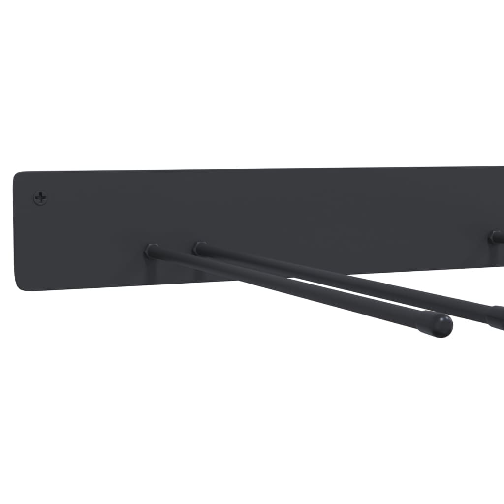 vidaXL Ράφια Αποθ. Εργαλείων Κήπου Επιτοίχια Μαύρα από Ατσάλι