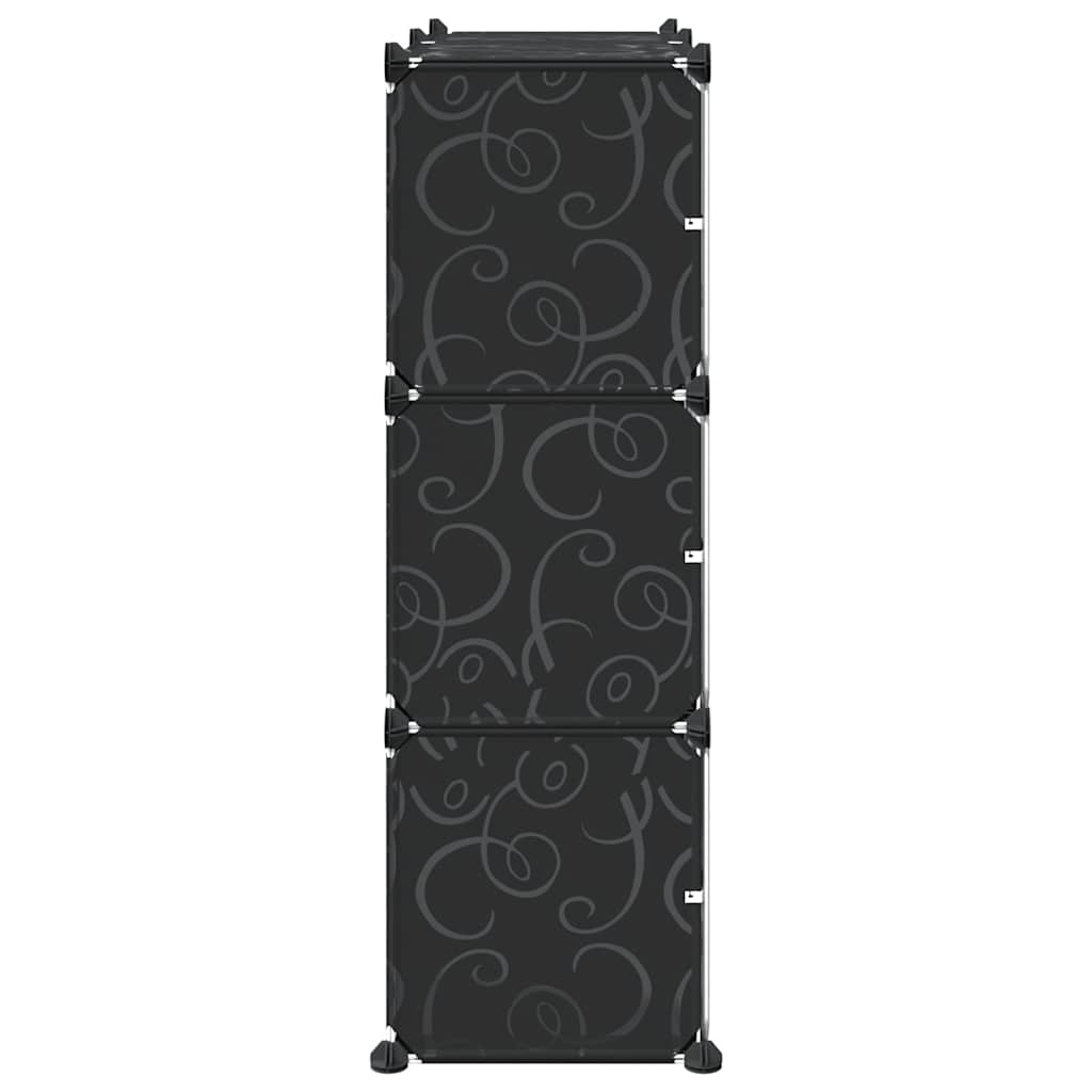 vidaXL Κύβοι Αποθ. & Οργάνωσης με Πόρτες 6 τεμ. Μαύροι Πολυπρ/λένιο