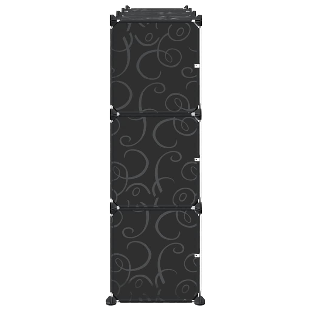 vidaXL Κύβοι Αποθ. & Οργάνωσης με Πόρτες 9 τεμ. Μαύροι Πολυπρ/λένιο