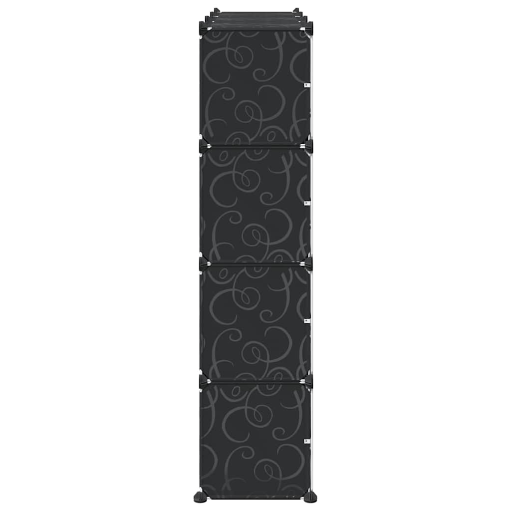 vidaXL Κύβοι Αποθ. & Οργάνωσης με Πόρτες 12 τεμ. Μαύροι Πολυπρ/λένιο