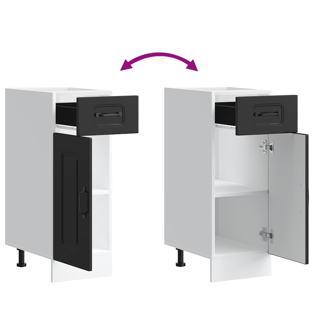 vidaXL ντουλάπι βάσης κουζίνας Kalmar Μαύρο από Επεξεργασμένο Ξύλο