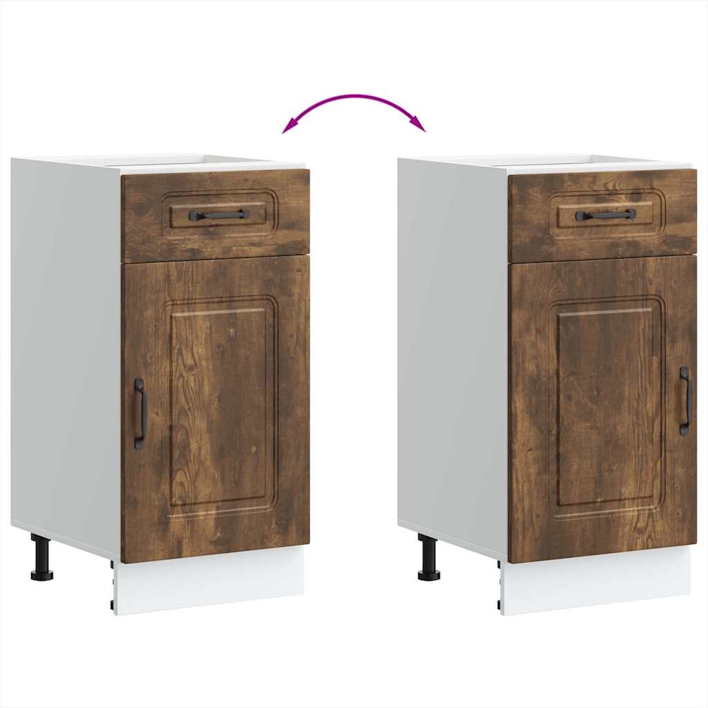 vidaXL ντουλάπι βάσης κουζίνας Kalmar Καπνιστή δρυς Επεξεργασμένο Ξύλο