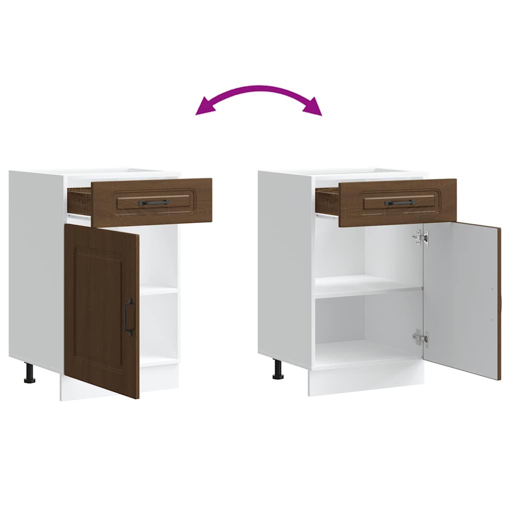 vidaXL ντουλάπι βάσης κουζίνας Kalmar Καφέ δρυς Επεξεργασμένο Ξύλο