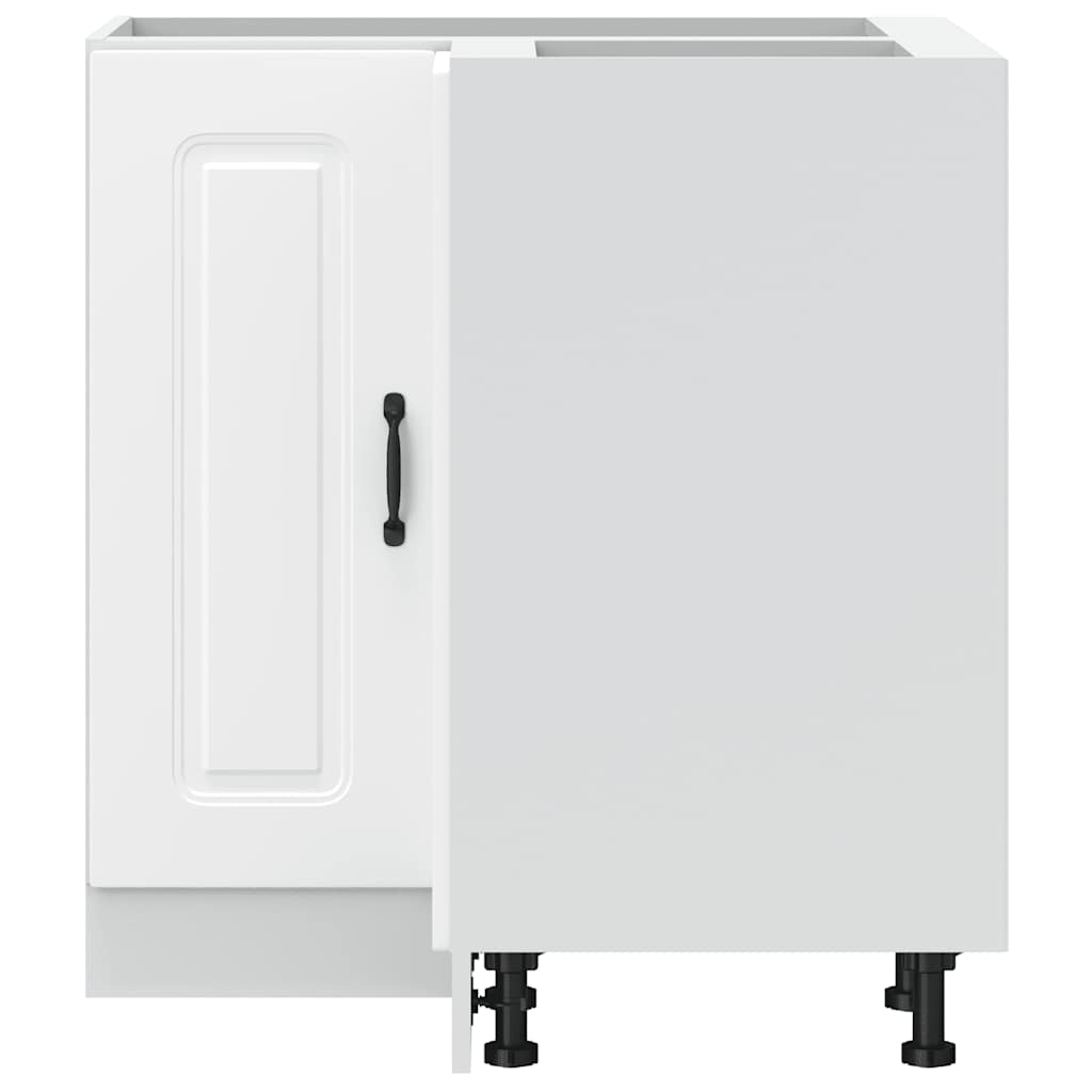 vidaXL Γωνιακό ντουλάπι βάσης κουζίνας Kalmar Λευκό Επεξεργασμένο Ξύλο