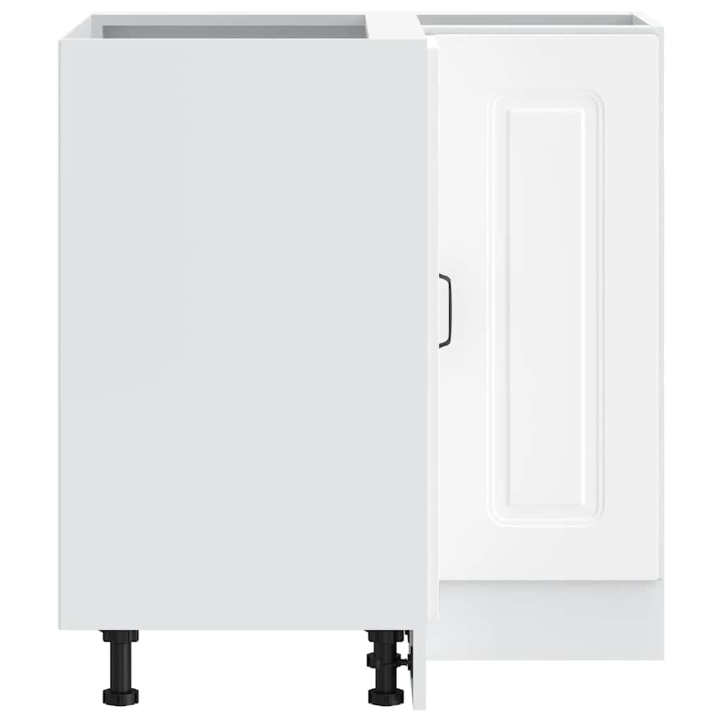 vidaXL Γωνιακό ντουλάπι βάσης κουζίνας Kalmar Λευκό Επεξεργασμένο Ξύλο