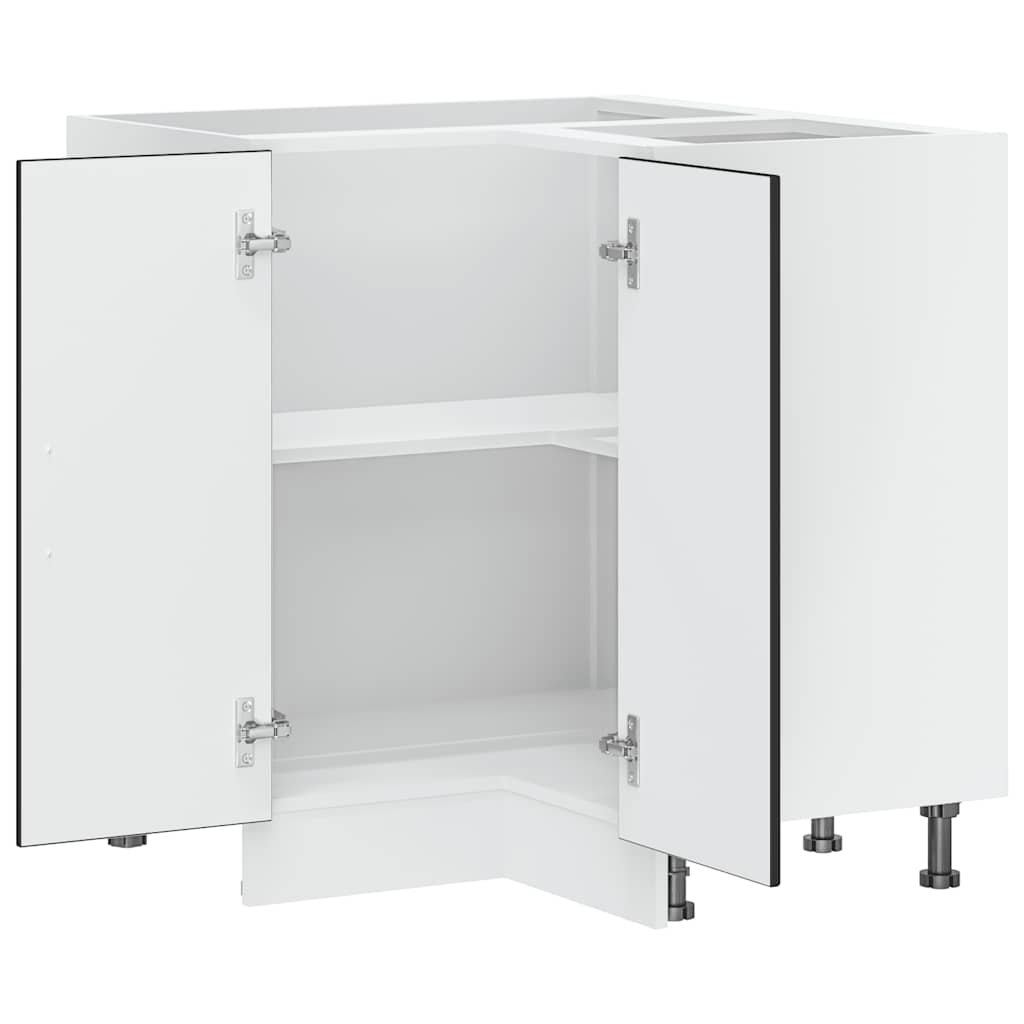 vidaXL Γωνιακό ντουλάπι βάσης κουζίνας Kalmar Μαύρο Επεξεργασμένο Ξύλο