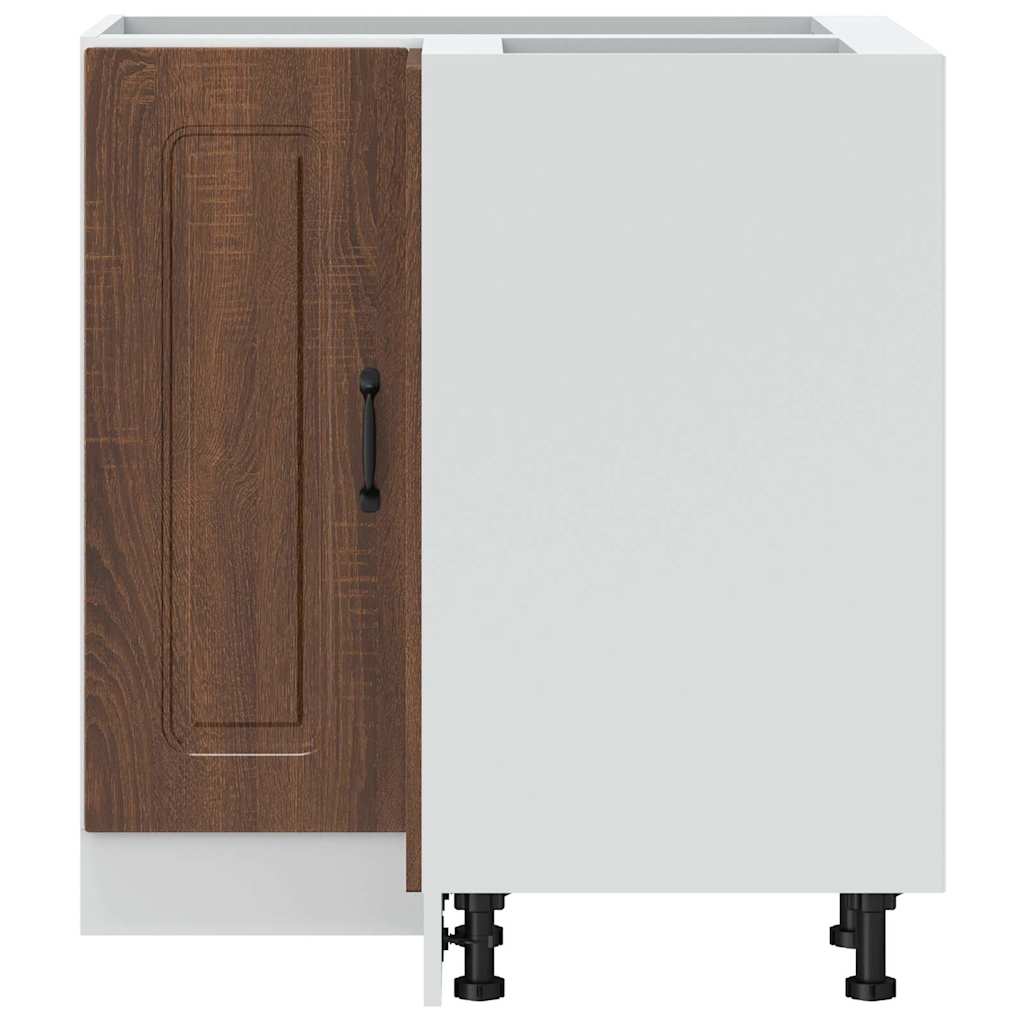 vidaXL Γωνιακό ντουλάπι βάσης κουζίνας Kalmar Καφέ Δρυς Επεξ. Ξύλο