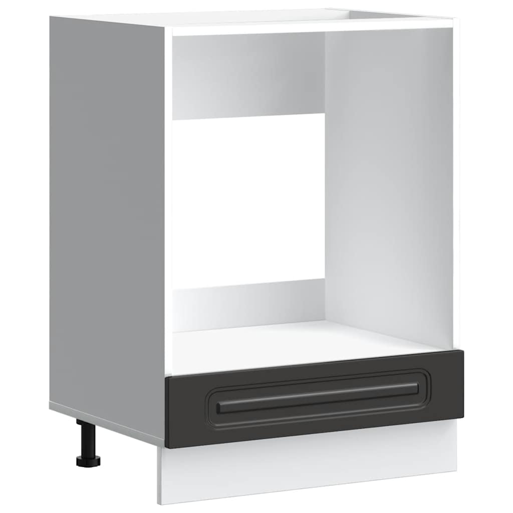 vidaXL Ντουλάπι φούρνου "Kalmar" Μαύρο μηχανουργημένο ξύλο