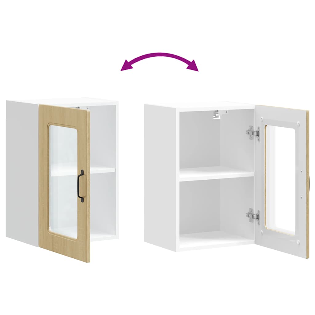 vidaXL ντουλάπι κουζίνας με γυάλινη πόρτα "Kalmar" Sonoma Oak