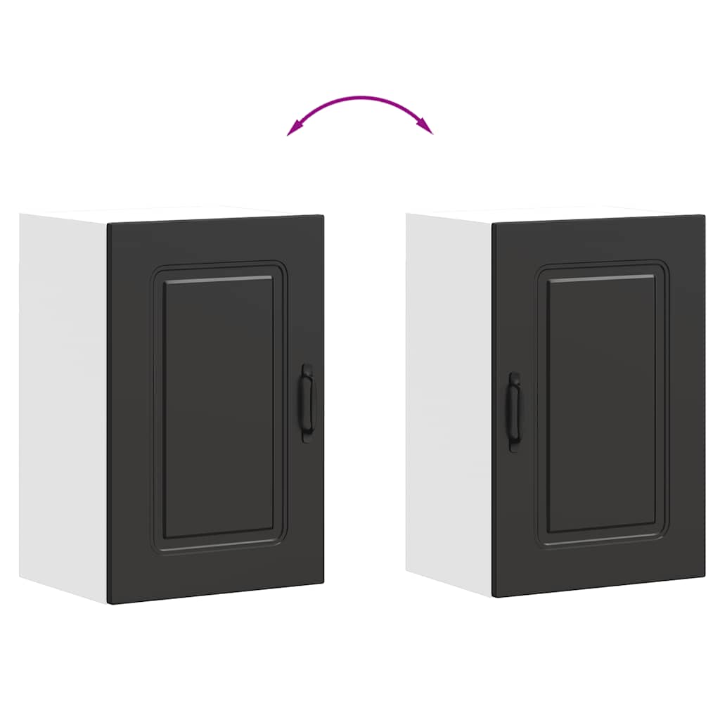 vidaXL ντουλάπι τοίχου κουζίνας "Kalmar" Μαύρο κατασκευασμένο ξύλο