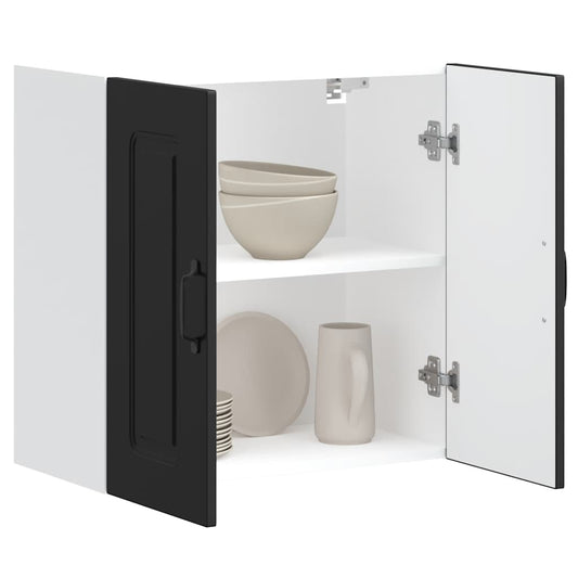 vidaXL ντουλάπι τοίχου κουζίνας "Kalmar" Μαύρο κατασκευασμένο ξύλο