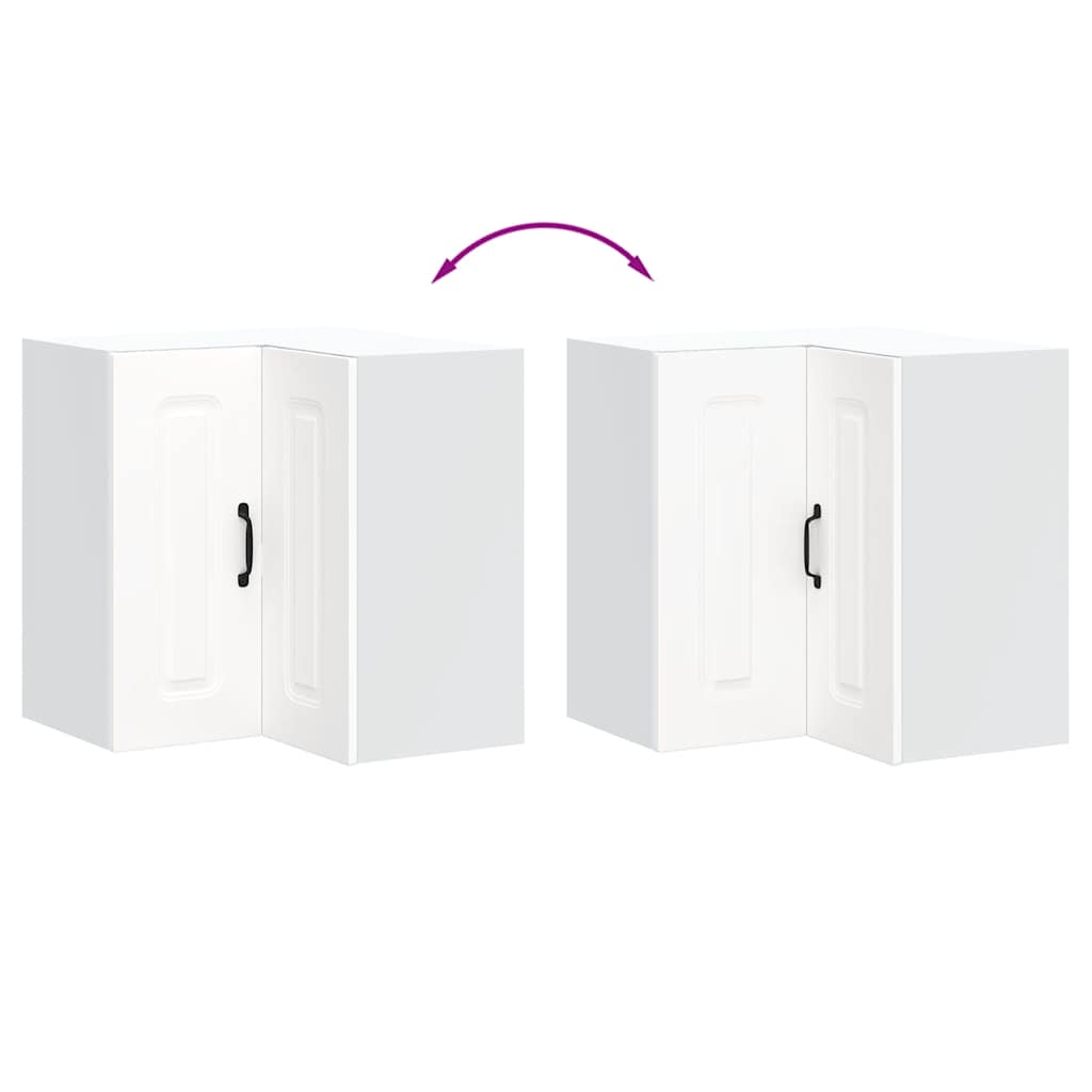 vidaXL Γωνιακό ντουλάπι κουζίνας τοίχου "Kalmar" Λευκό