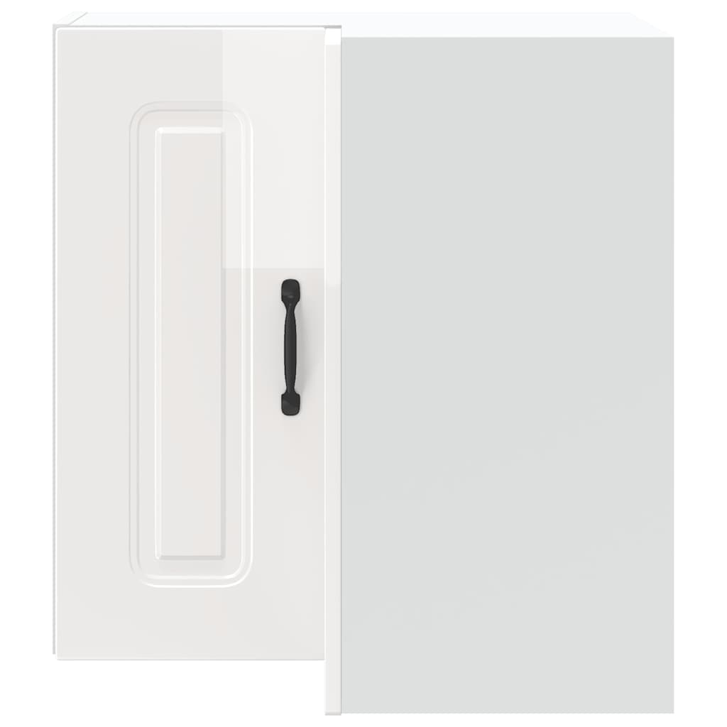 vidaXL Γωνιακό ντουλάπι τοίχου κουζίνας "Kalmar" High Gloss White