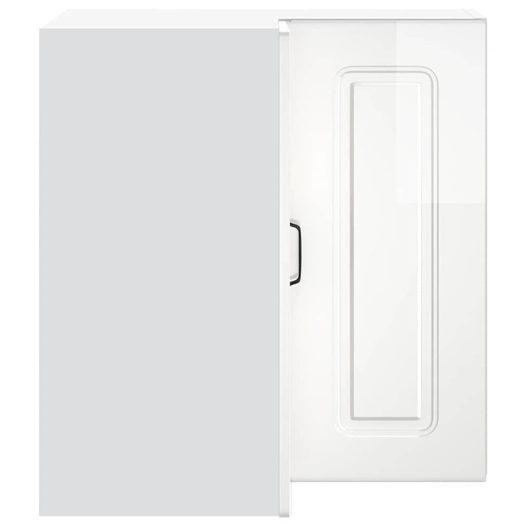 vidaXL Γωνιακό ντουλάπι τοίχου κουζίνας "Kalmar" High Gloss White