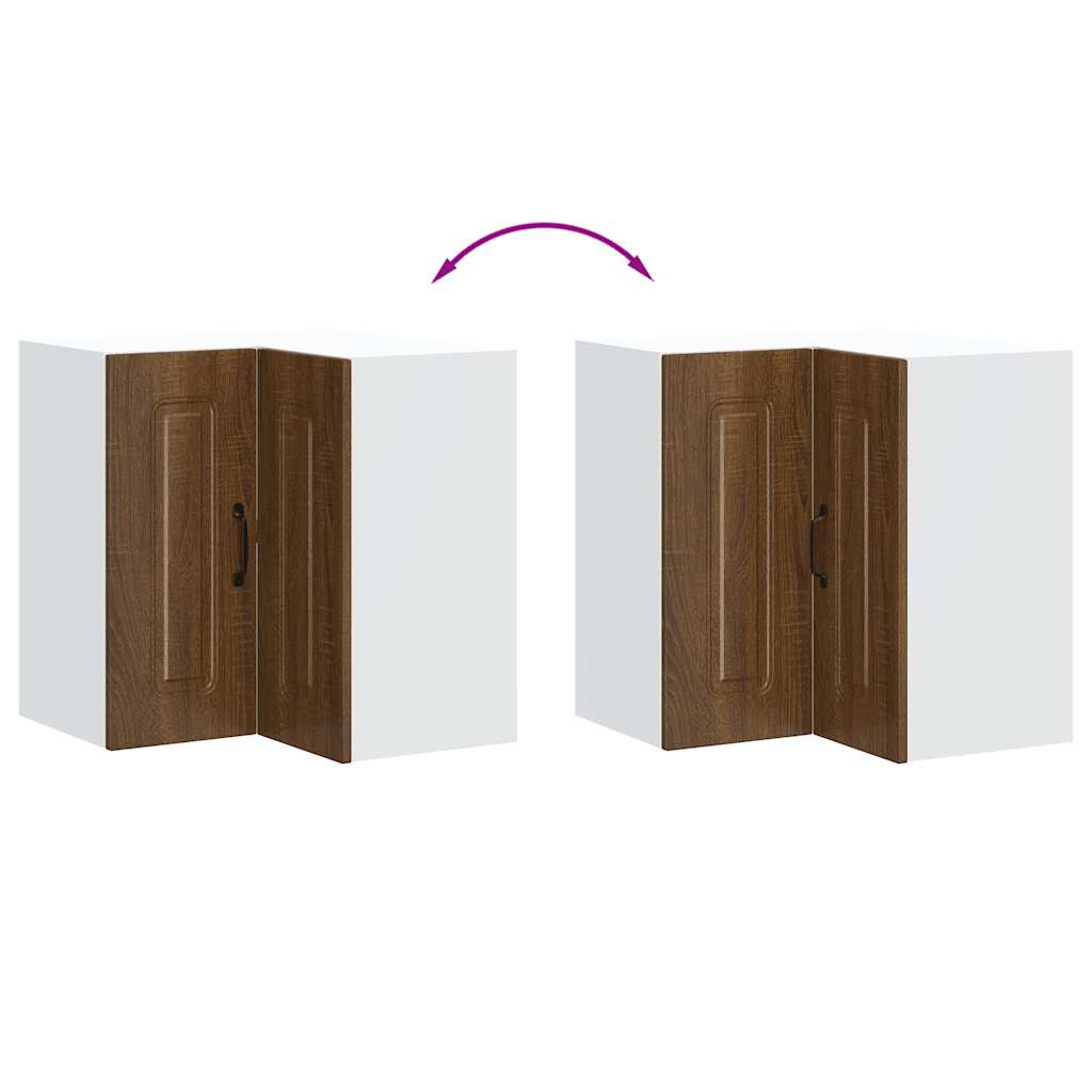 vidaXL Γωνιακό ντουλάπι κουζίνας "Kalmar" Καφέ δρυς από ξύλο μηχανής