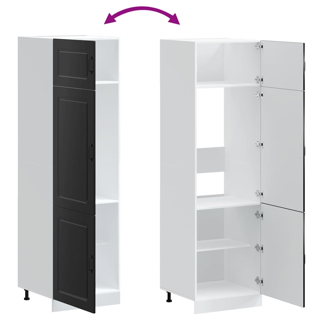 vidaXL Ντουλάπι κουζίνας "Kalmar" Μαύρο μηχανουργικό ξύλο