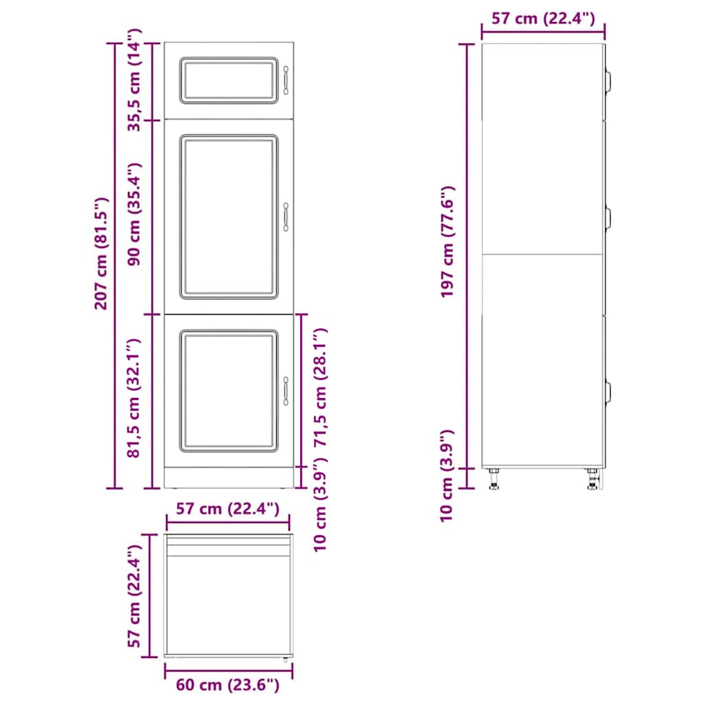 vidaXL Ντουλάπι κουζίνας "Kalmar" Παλιό ξύλο Μηχανουργικό ξύλο