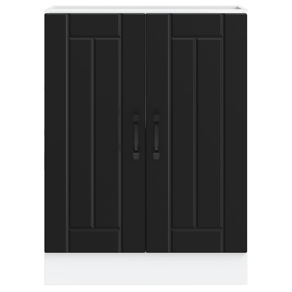 vidaXL Ντουλάπι βάσης νεροχύτη "Lucca" Μαύρο κατασκευασμένο ξύλο