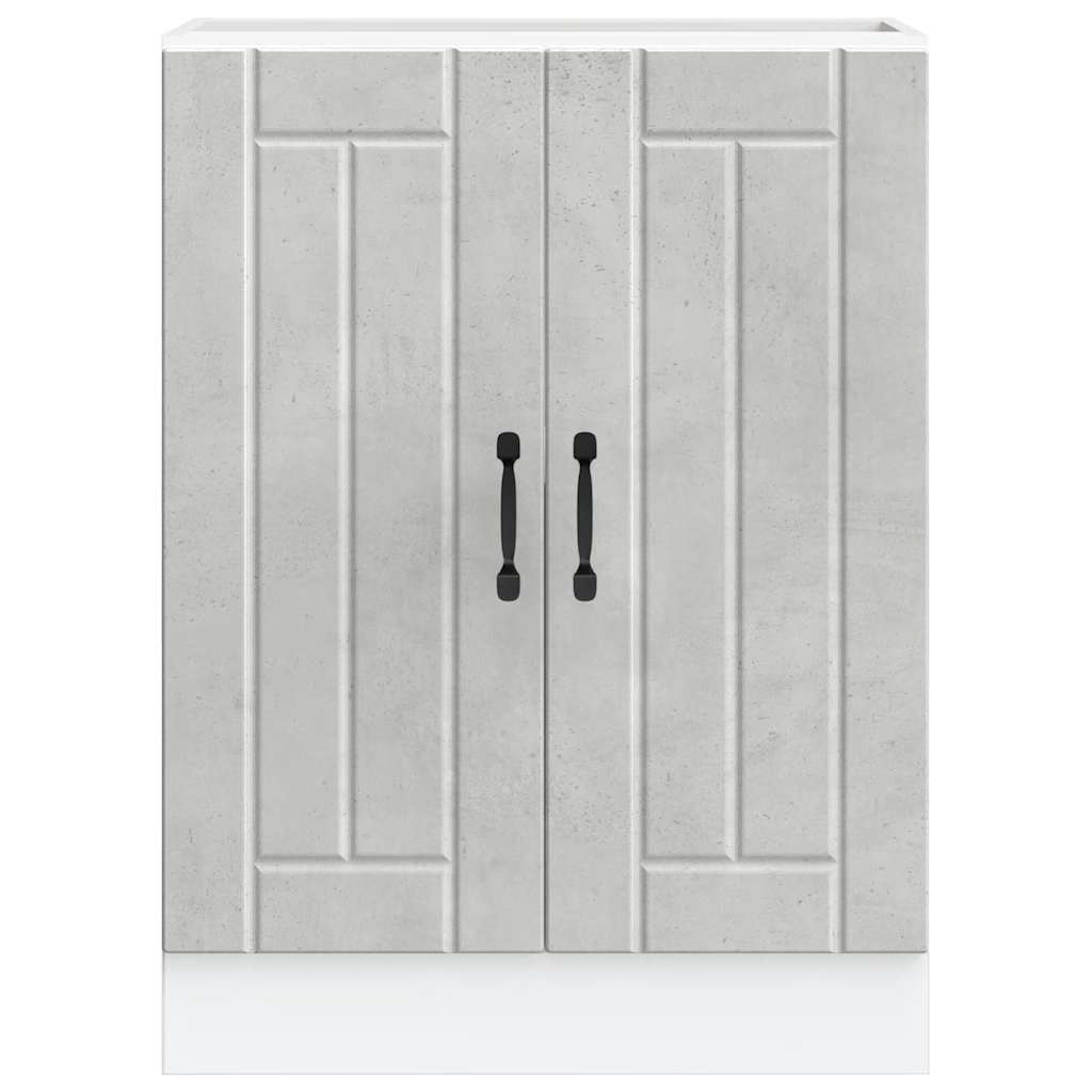 vidaXL Ντουλάπι βάσης νεροχύτη "Lucca" Σκυρόδεμα Γκρι Τεχνητό ξύλο