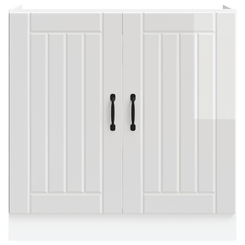vidaXL Ντουλάπι βάσης νεροχύτη "Lucca" High Gloss White