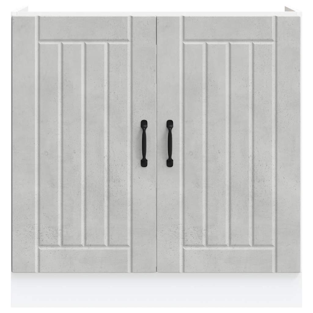 vidaXL Ντουλάπι βάσης νεροχύτη "Lucca" Σκυρόδεμα Γκρι Τεχνητό ξύλο