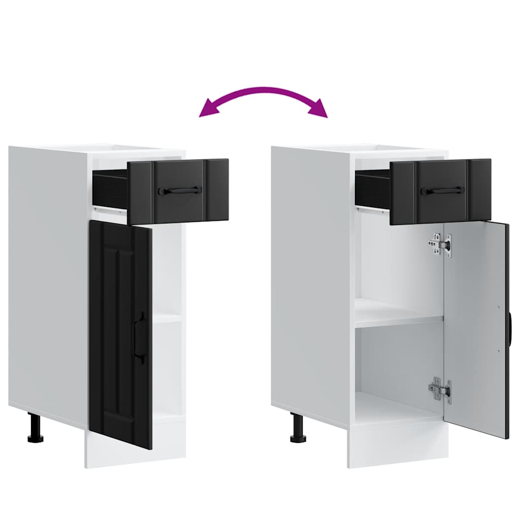 vidaXL ντουλάπι βάσης κουζίνας Lucca Μαύρο κατασκευασμένο ξύλο