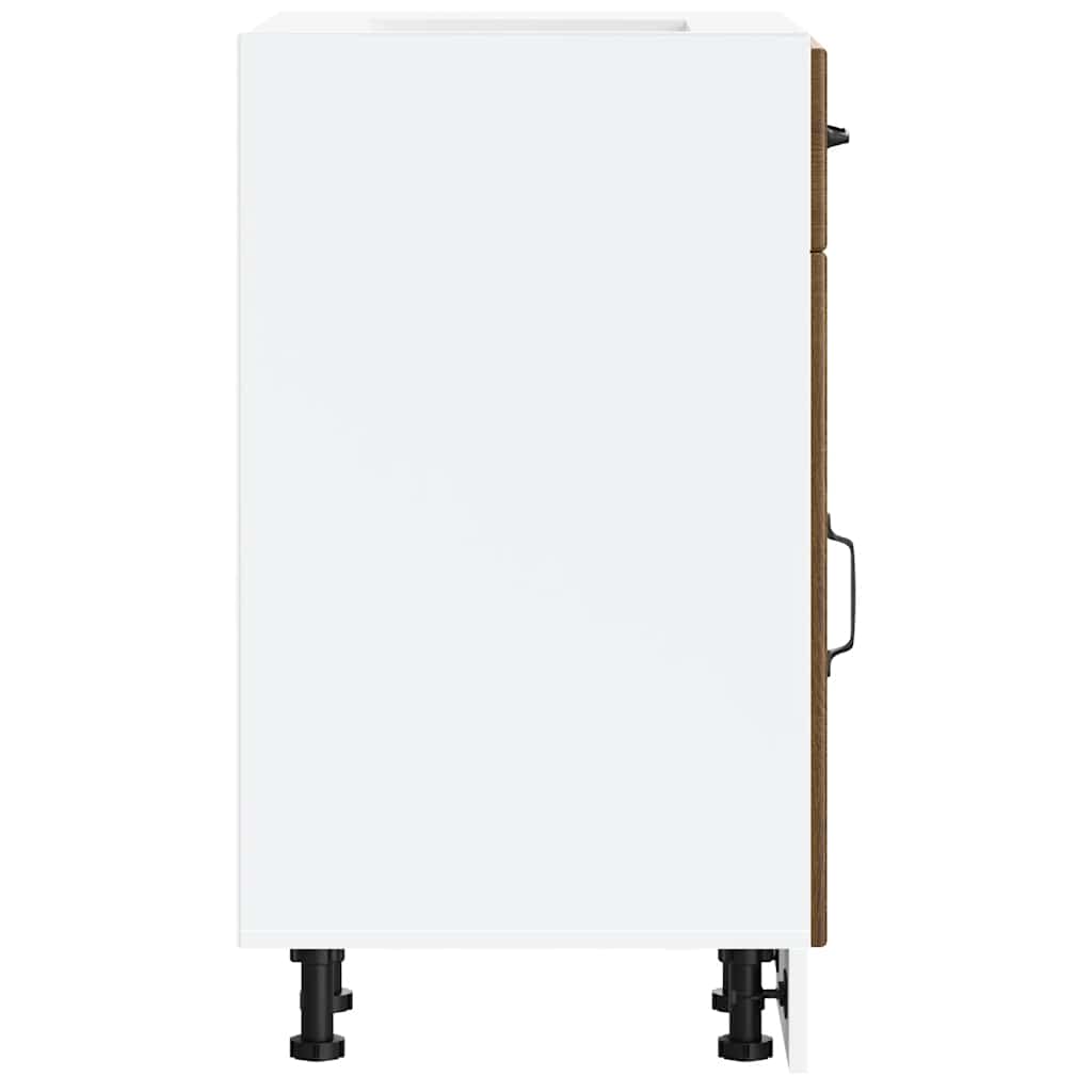 vidaXL ντουλάπι βάσης κουζίνας Lucca Καφέ Δρυς κατασκευασμένο ξύλο