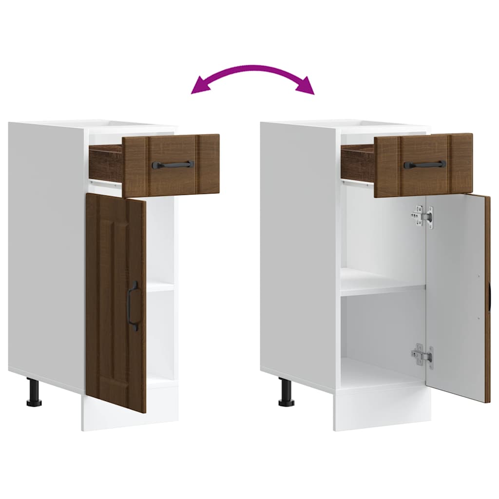 vidaXL ντουλάπι βάσης κουζίνας Lucca Καφέ Δρυς κατασκευασμένο ξύλο