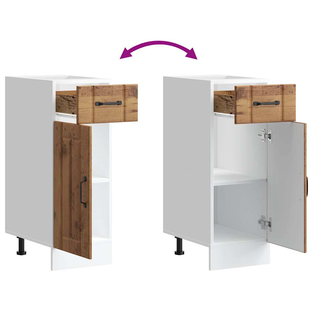 vidaXL ντουλάπι βάσης κουζίνας Lucca Παλαιό ξύλο κατασκευασμένο ξύλο