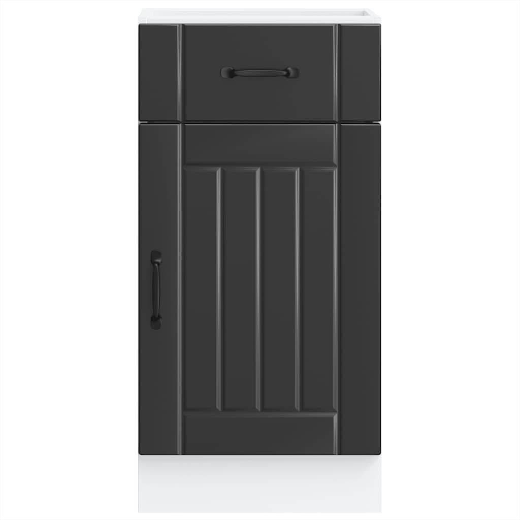 vidaXL ντουλάπι βάσης κουζίνας Lucca Μαύρο κατασκευασμένο ξύλο