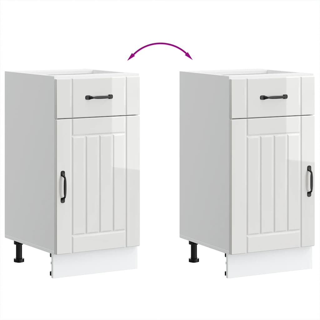 vidaXL ντουλάπι βάσης κουζίνας Lucca Λευκό Υψηλής στιλπνότητας