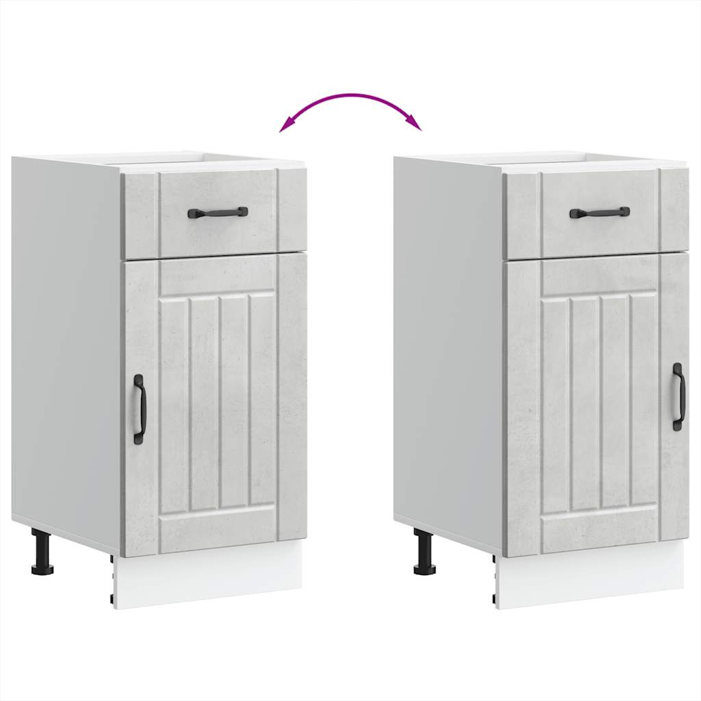 vidaXL ντουλάπι βάσης κουζίνας Lucca Μπετόν Γκρι κατασκευασμένο ξύλο