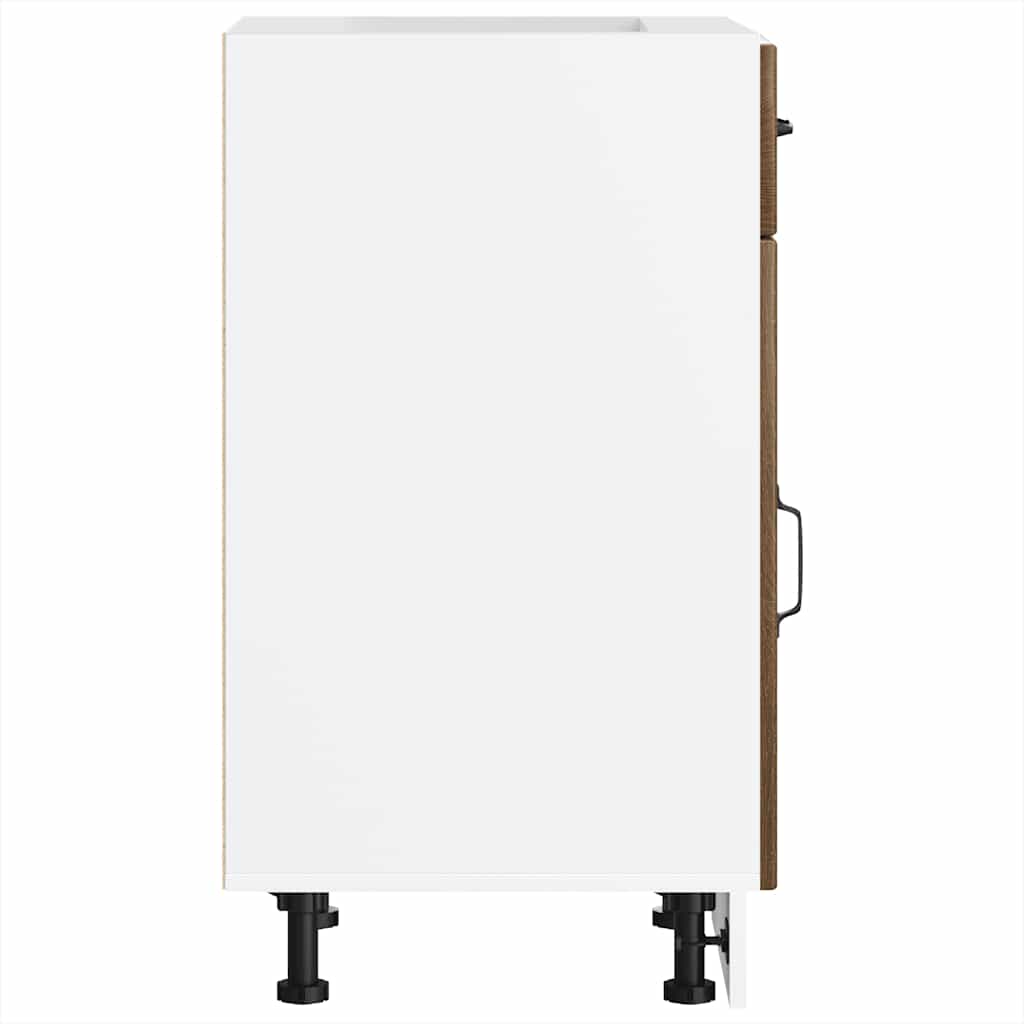 vidaXL ντουλάπι βάσης κουζίνας Lucca Καφέ Δρυς κατασκευασμένο ξύλο