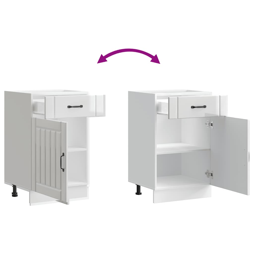 vidaXL ντουλάπι βάσης κουζίνας Lucca Λευκό Υψηλής στιλπνότητας