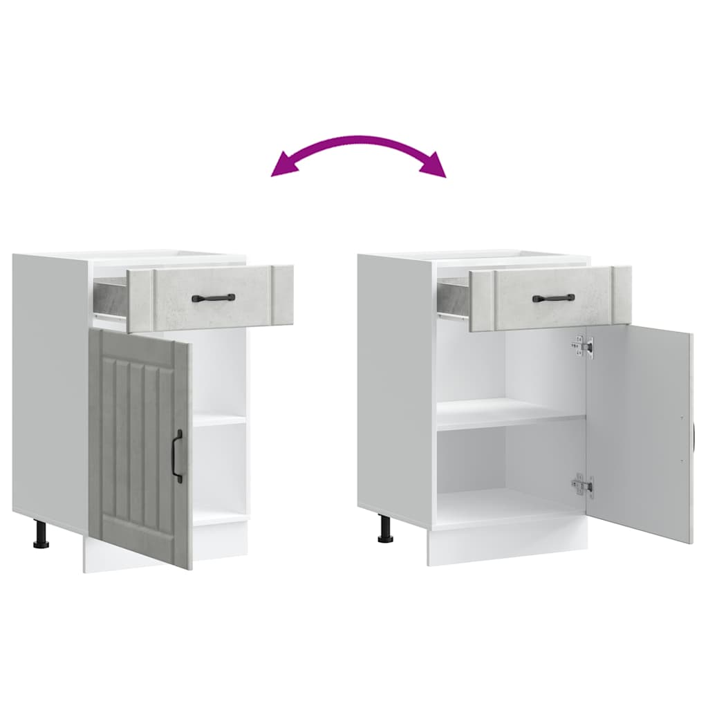 vidaXL ντουλάπι βάσης κουζίνας Lucca Μπετόν Γκρι κατασκευασμένο ξύλο