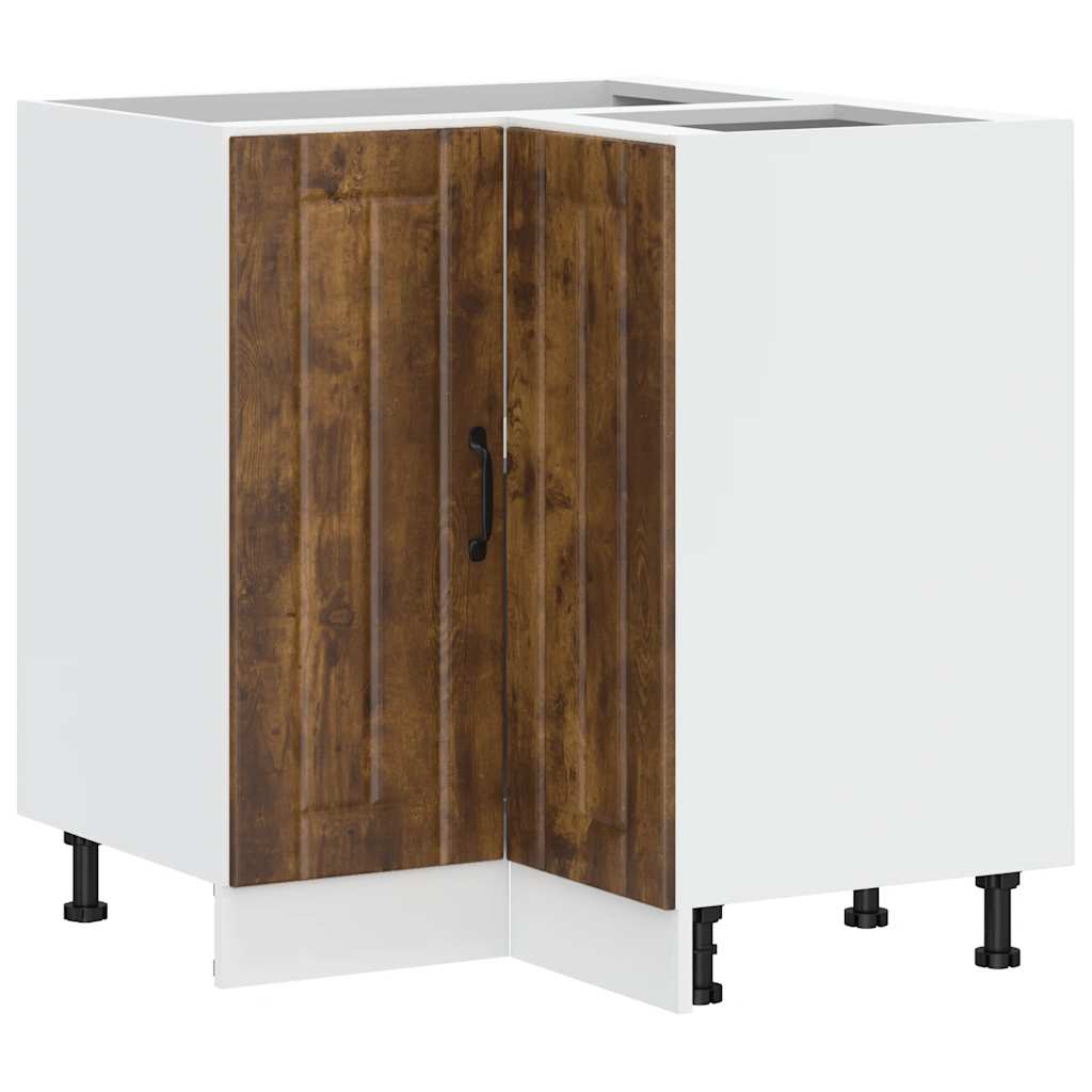 vidaXL Γωνιακό ντουλάπι βάσης κουζίνας "Lucca" Καπνιστό ξύλο δρυός