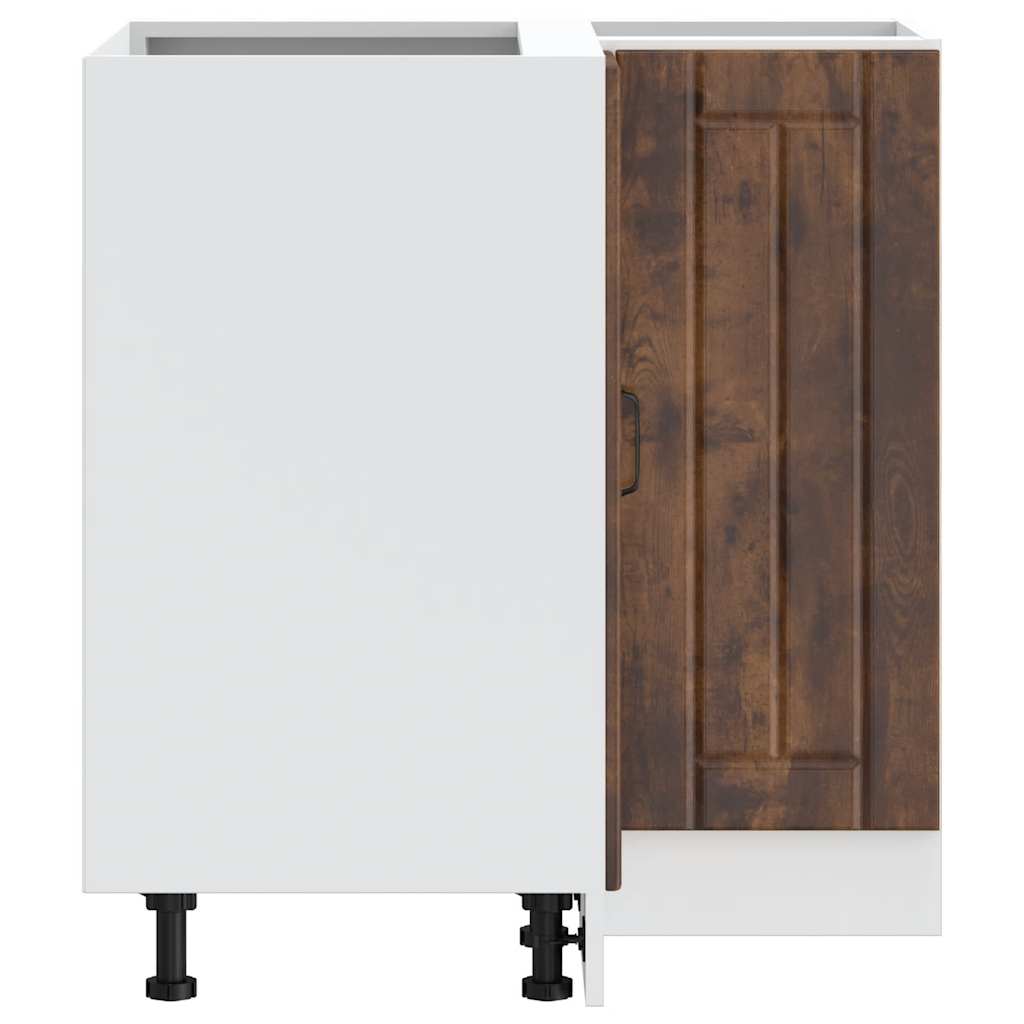 vidaXL Γωνιακό ντουλάπι βάσης κουζίνας "Lucca" Καπνιστό ξύλο δρυός