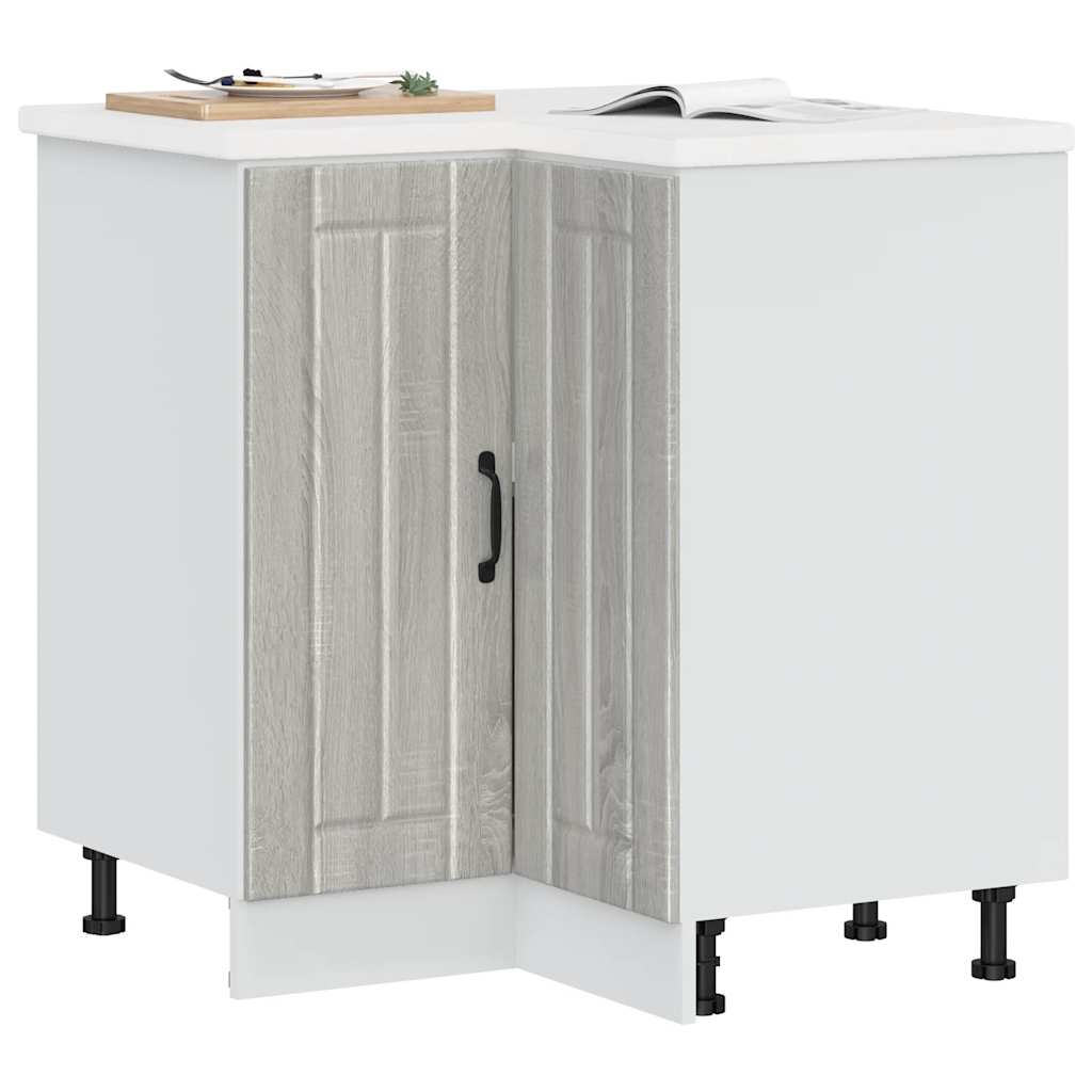 vidaXL Γωνιακό ντουλάπι βάσης κουζίνας "Lucca" Γκρι Sonoma