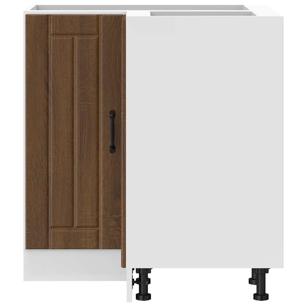 vidaXL Γωνιακό ντουλάπι βάσης κουζίνας "Lucca" Καφέ δρύινο