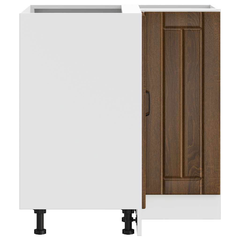 vidaXL Γωνιακό ντουλάπι βάσης κουζίνας "Lucca" Καφέ δρύινο