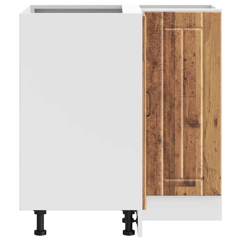 vidaXL Γωνιακό ντουλάπι βάσης κουζίνας "Lucca" Παλαιό ξύλο