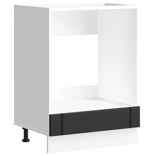 vidaXL Ντουλάπι φούρνου "Lucca" Μαύρο μηχανουργικό ξύλο