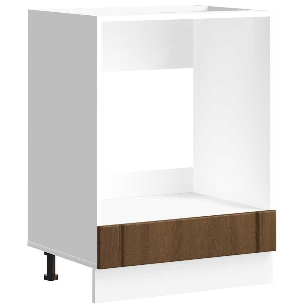 ντουλάπι φούρνου vidaXL "Lucca" Καφέ δρυς καπλαμά Ξύλο