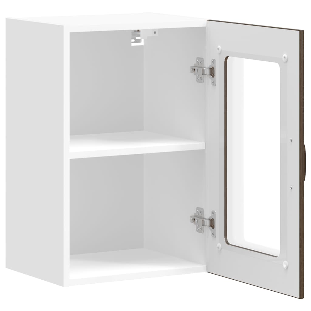 vidaXL Ντουλάπι τοίχου κουζίνας με γυάλινη πόρτα "Lucca" Καφέ δρυς