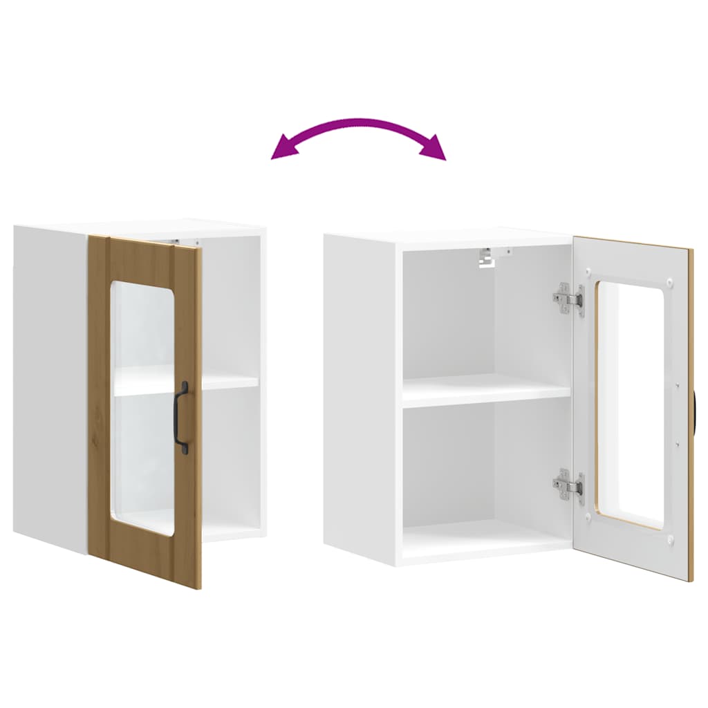 vidaXL Ντουλάπι τοίχου κουζίνας με γυάλινη πόρτα "Lucca" Artisan Oak