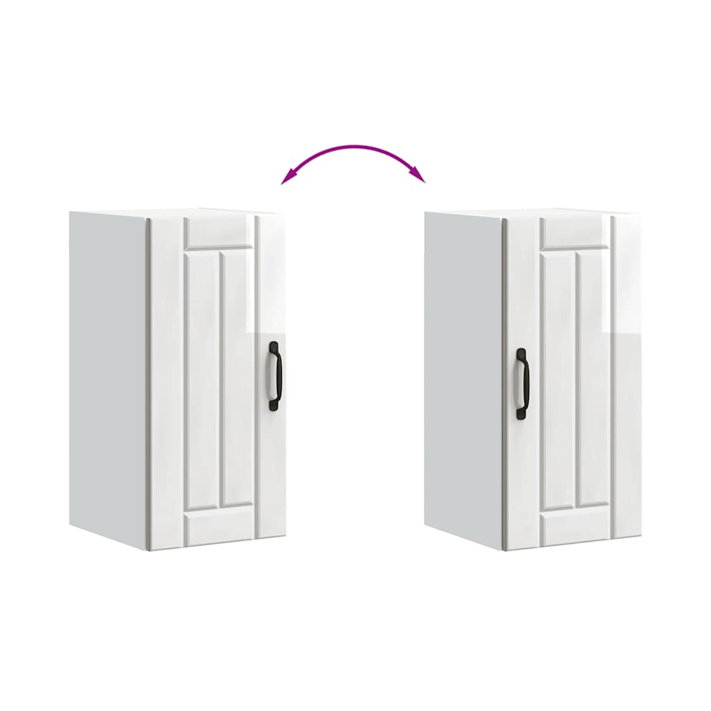 vidaXL ντουλάπι τοίχου κουζίνας "Lucca" Υψηλή στιλπνότητα λευκό