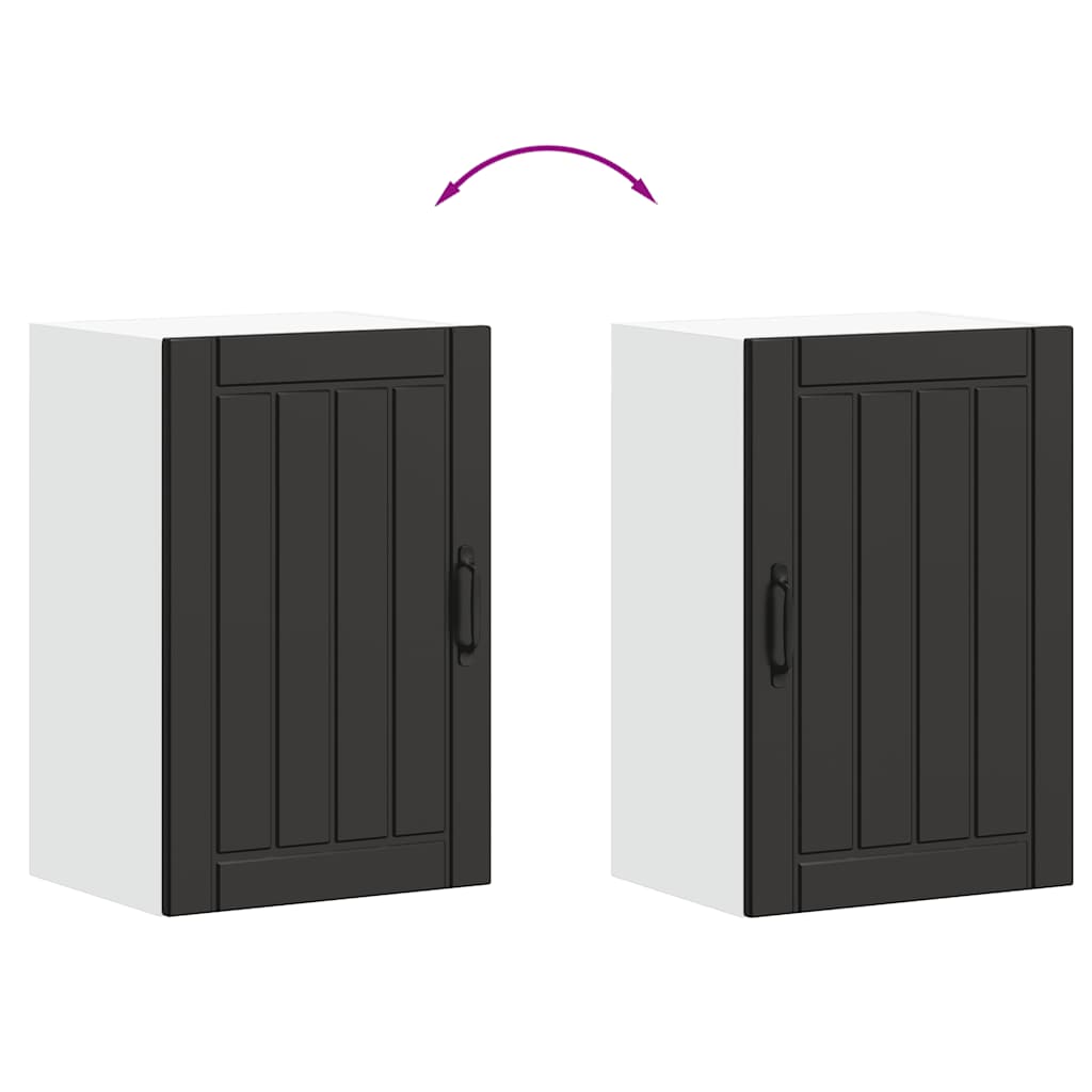 vidaXL Ντουλάπι τοίχου κουζίνας "Lucca" Μαύρο κατασκευασμένο ξύλο